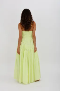 Aje Grace Tiered Midi Dress Pastel Yellow Green Size 10 for rent on The Volte - image 4