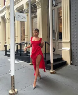 House of CB Ariela Ruffle Dress Cherry Size 8 for rent on The Volte - image 2