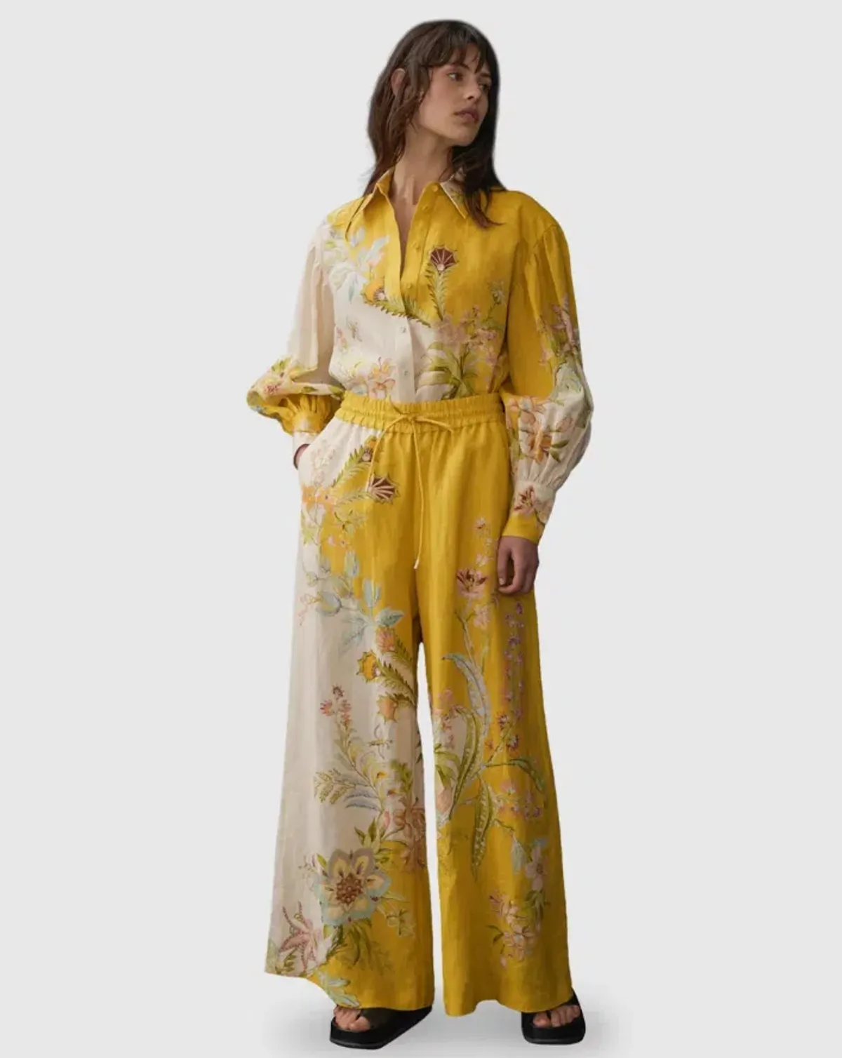 Alemais Ira Shirt and Pants Set Floral Size 10/12 for rent on The Volte - main image