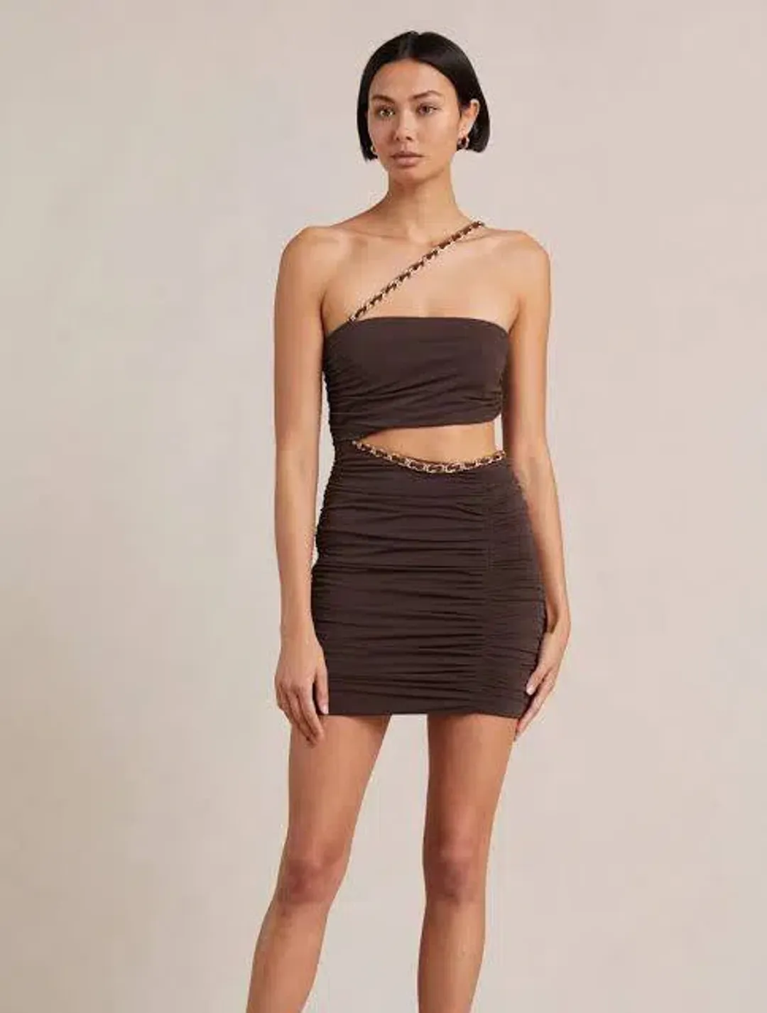 Bec & Bridge Joelene Mini Dress Brown Size 14 for rent on The Volte - main image