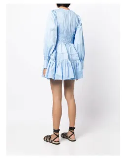 Aje Fallingwater Gathered Mini Dress Blue Size 12 / L for rent on The Volte - image 2