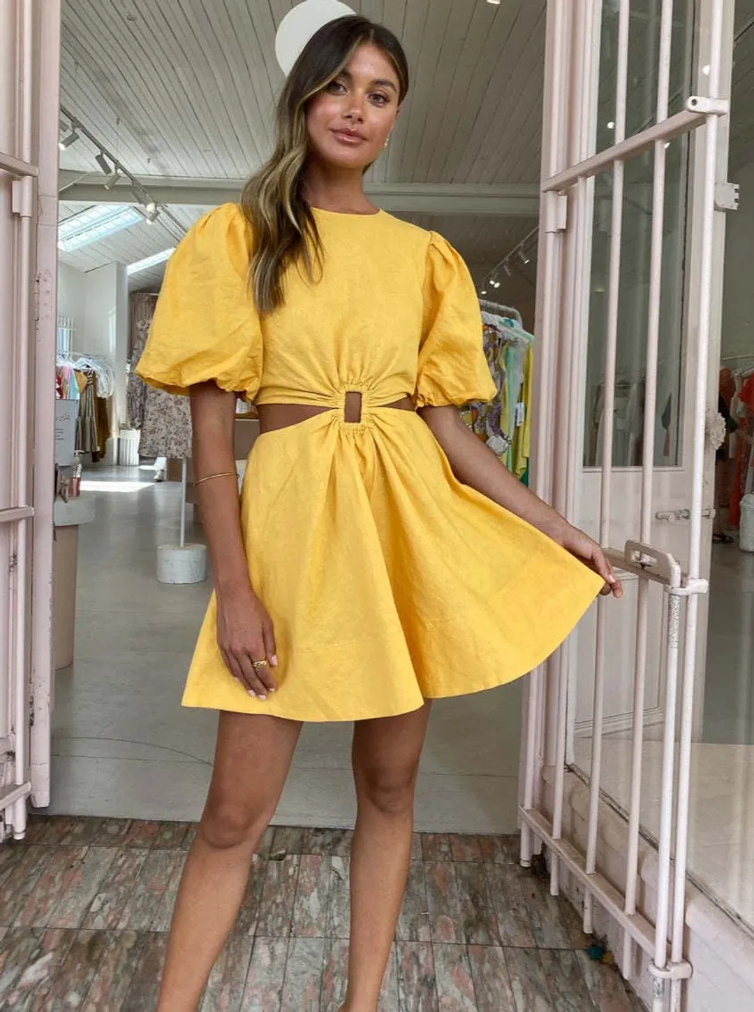 New Romantics Dolce Vita Mini Yellow Size AU 10 for rent on The Volte - main image