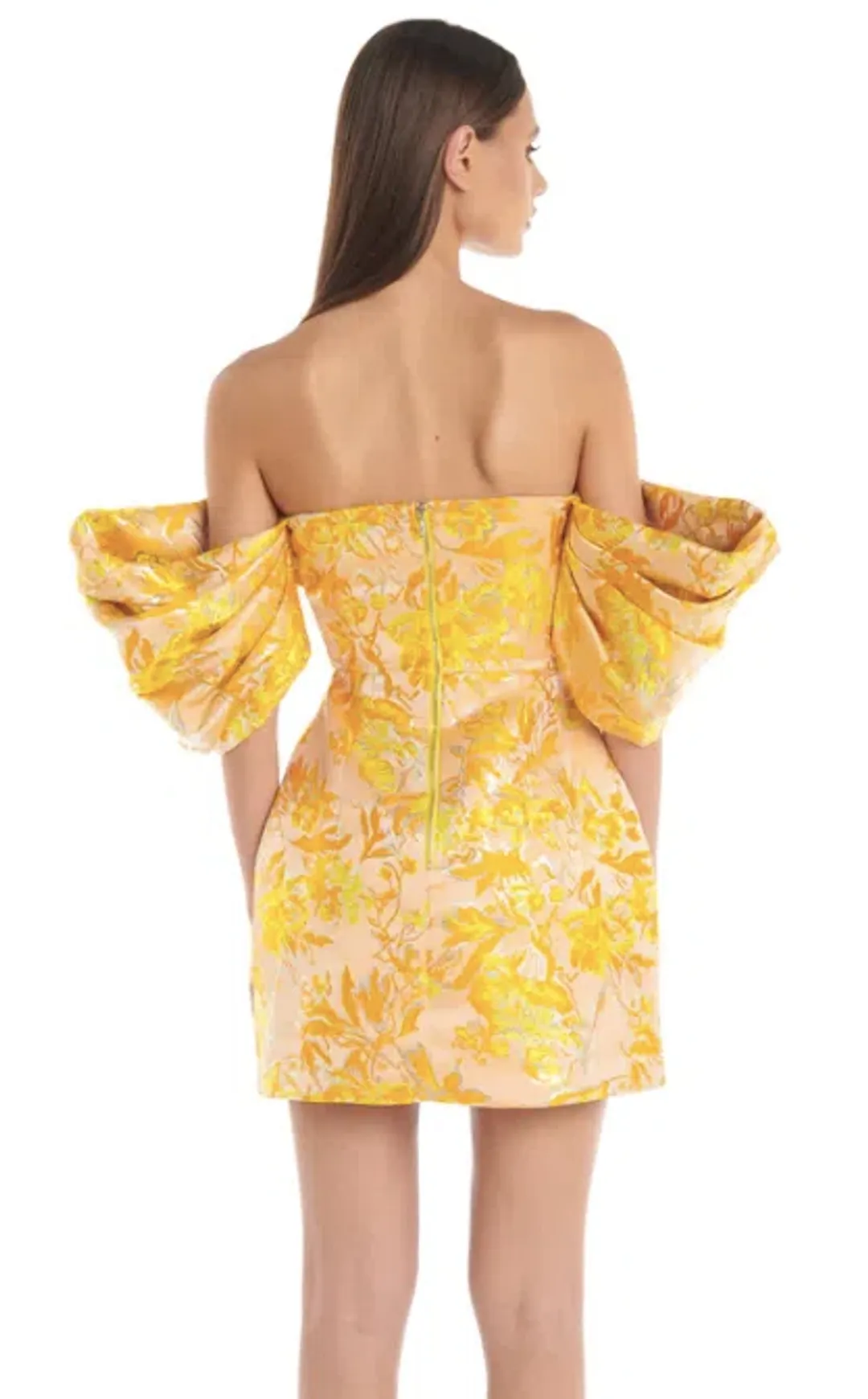 Eliya The Label Raquel Dress Floral Yellow Size AU 10  for rent on The Volte - main image