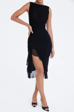 House of CB Mistress Rocks Ruffle Midi Dress Black Size XL / AU 14 for rent on The Volte - image 2