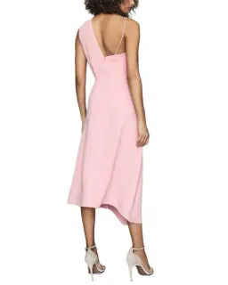 Reiss One Shoulder Delilah MIDI Dress Pink Size L / AU 12 for rent on The Volte - image 2