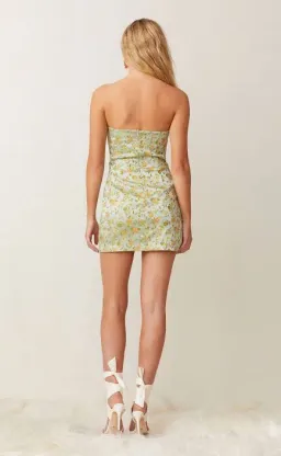 Bec & Bridge Cali Cruisin Mini Dress Green Floral Size S / Au 8 for rent on The Volte - image 3