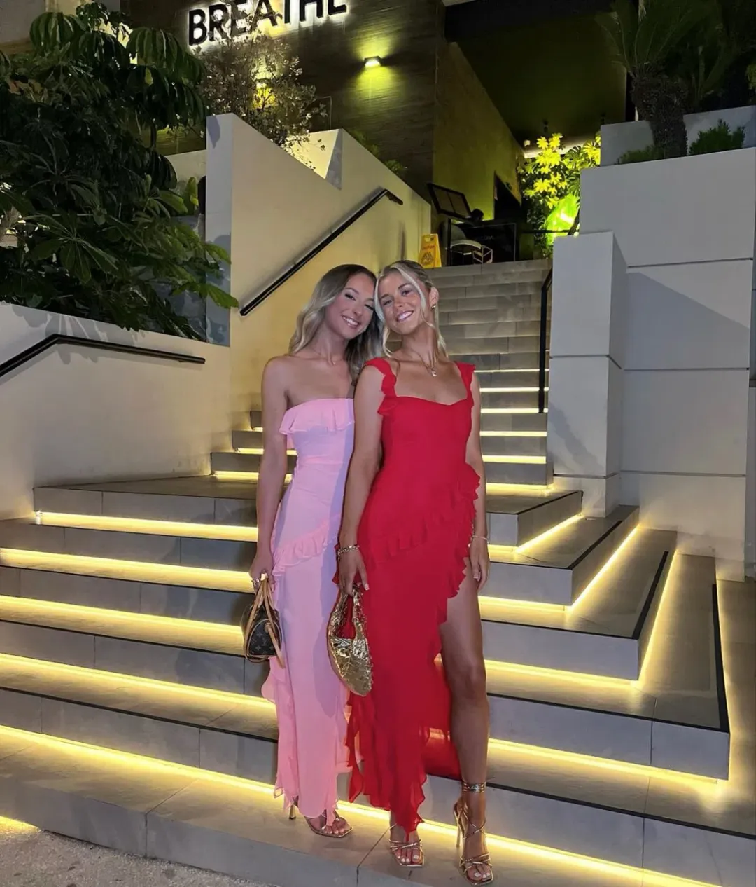 House Of Cb Ariela Red Ruffle Backless Dress Cherry In Size S/Au 8 for rent on The Volte - main image