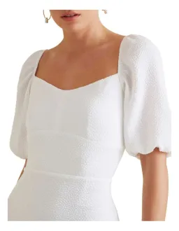 Seed Heritage Square Neck Slimline Dress White Size 6  for rent on The Volte - image 3
