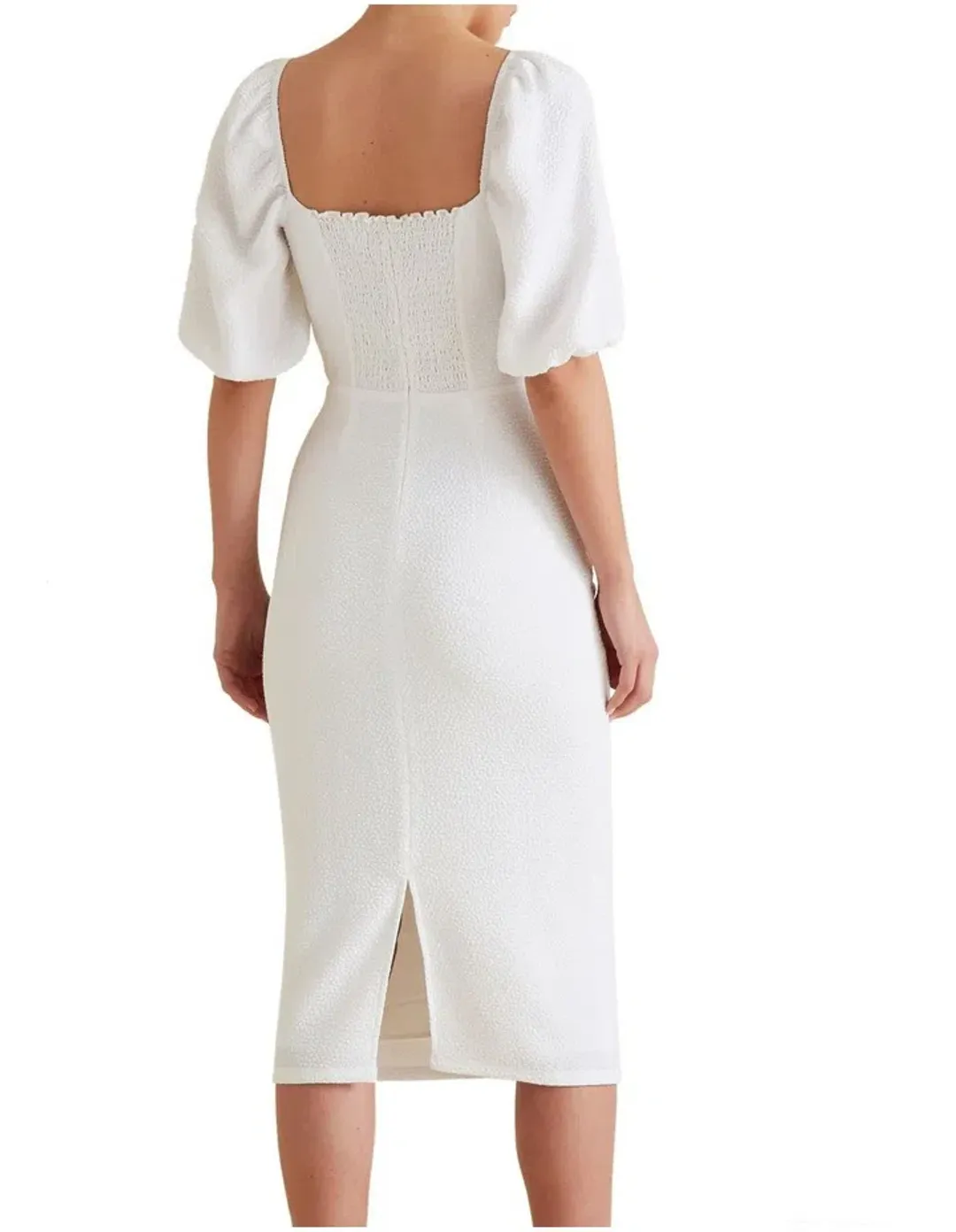 Seed Heritage Square Neck Slimline Dress White Size 6  for rent on The Volte - main image
