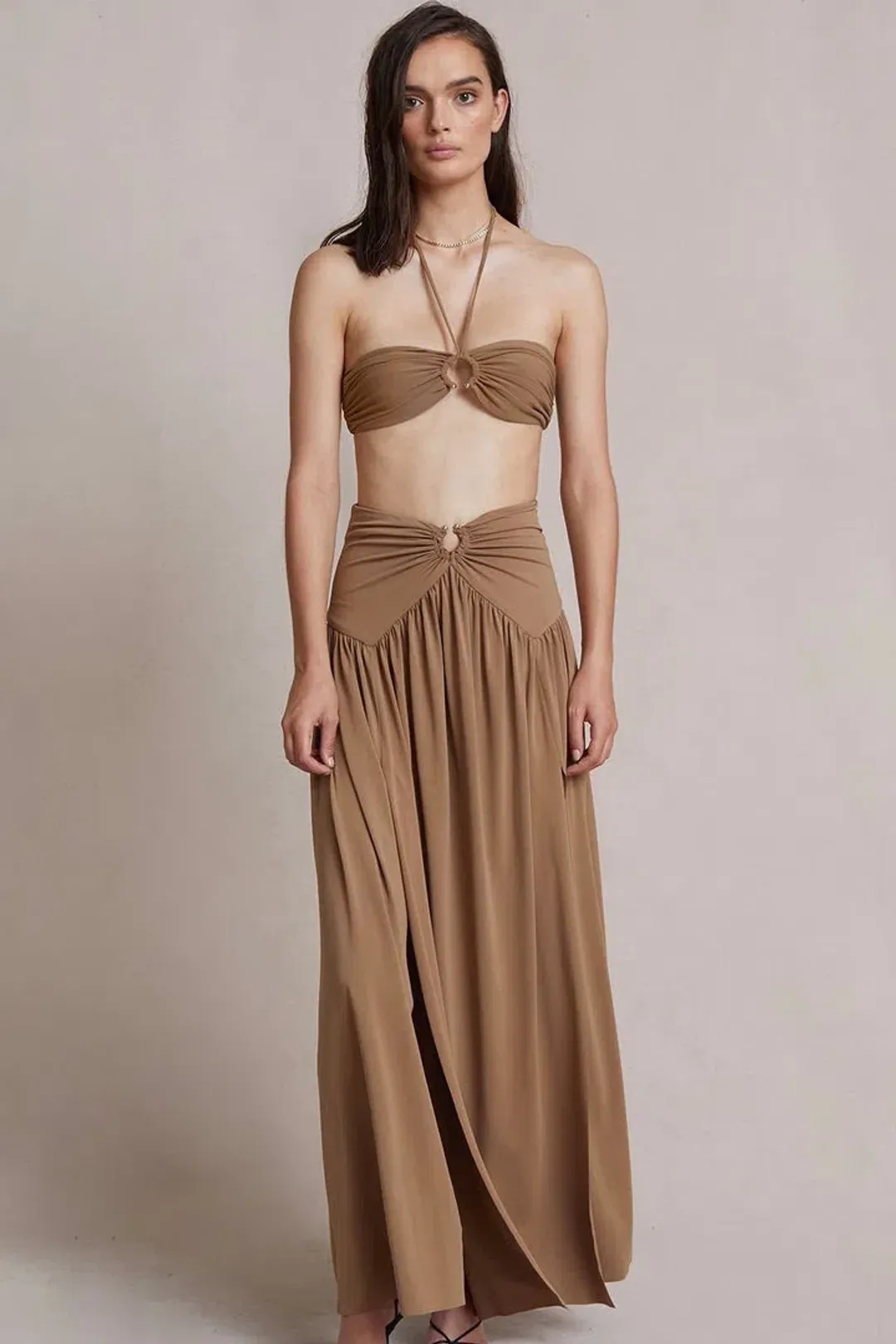 Bec & Bridge Vixen Bandeau and Maxi Skirt Set in Sepia Brown Size AU 8 for rent on The Volte - main image