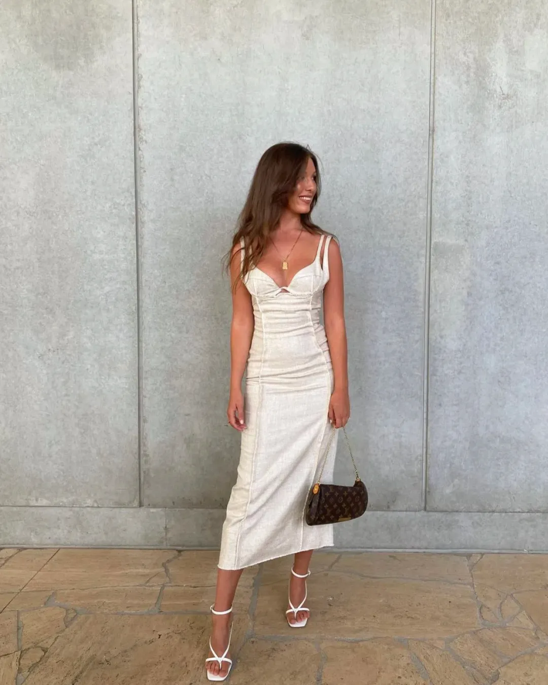 Jacquemus La Robe Valerie Dress Nude Size 34/AU 6 for rent on The Volte - main image