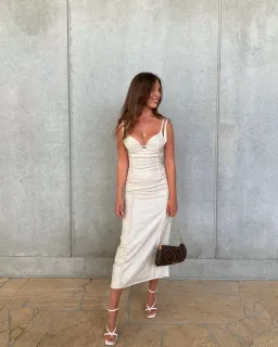 Jacquemus La Robe Valerie Dress Nude Size 34/AU 6 for rent on The Volte - image 2