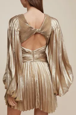 Acler Geneva Mini Dress Metallic Gold Size 8 for rent on The Volte - image 8