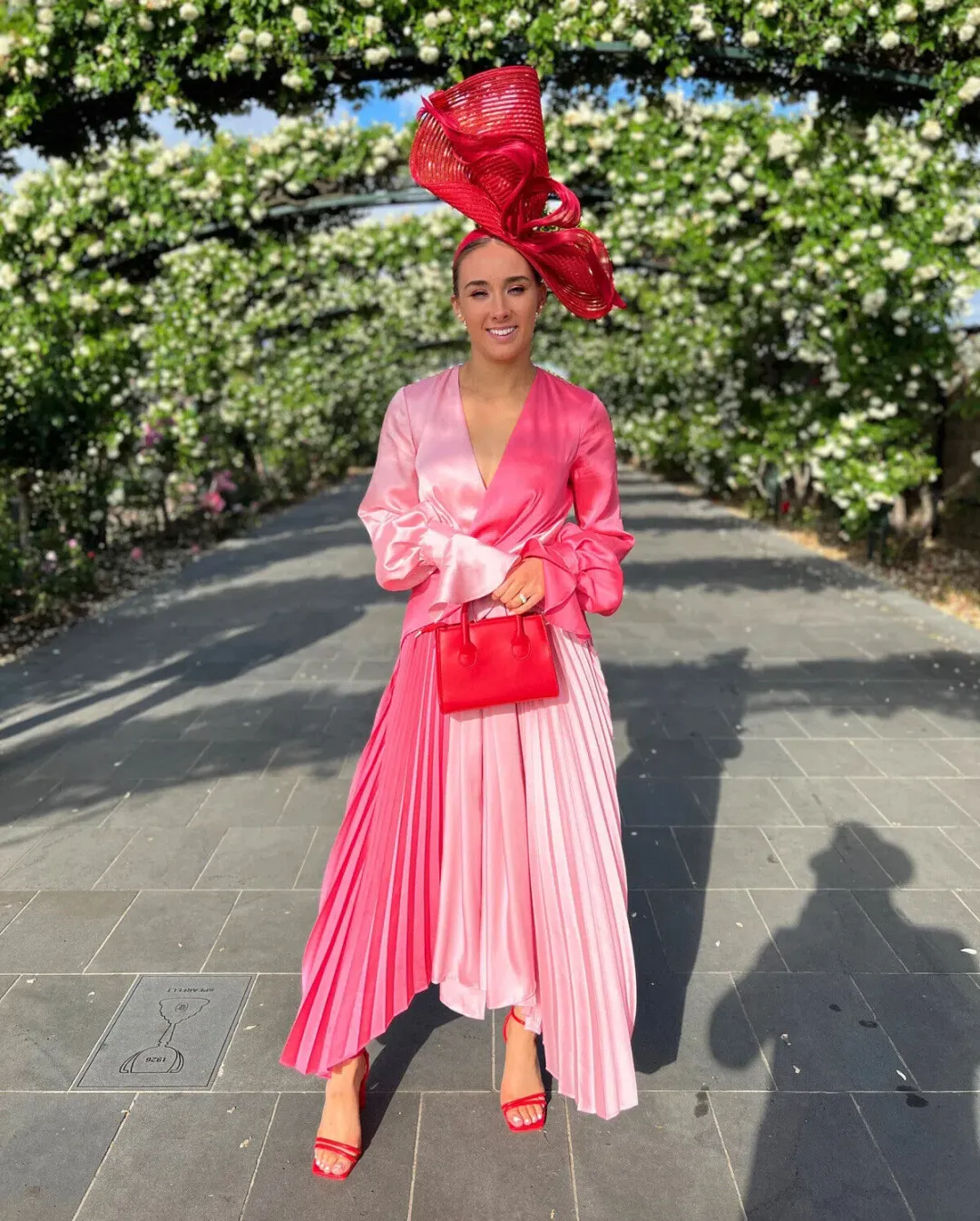 Acler Empire Midi Dress Pink Size 6 for rent on The Volte - main image