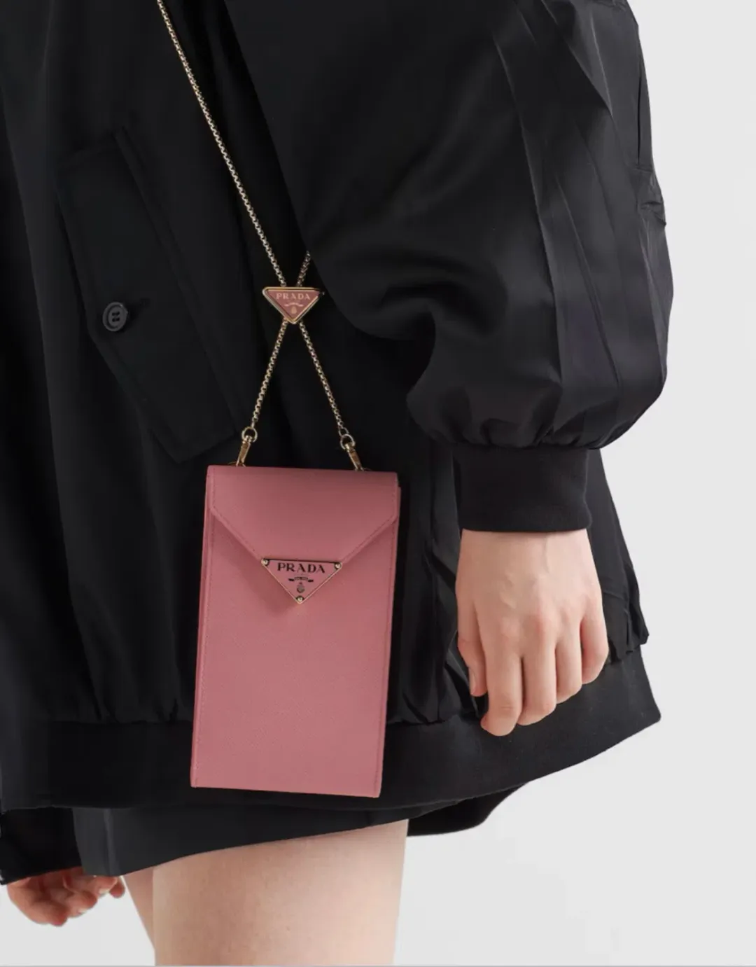 2023 Prada Saffiano Leather Mini Bag Petal Pink for rent on The Volte - main image