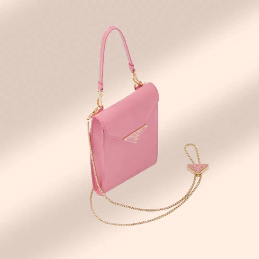 2023 Prada Saffiano Leather Mini Bag Petal Pink for rent on The Volte - main image