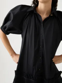 Aje Novella Midi Smock Dress Black Size AU 14 for rent on The Volte - image 3