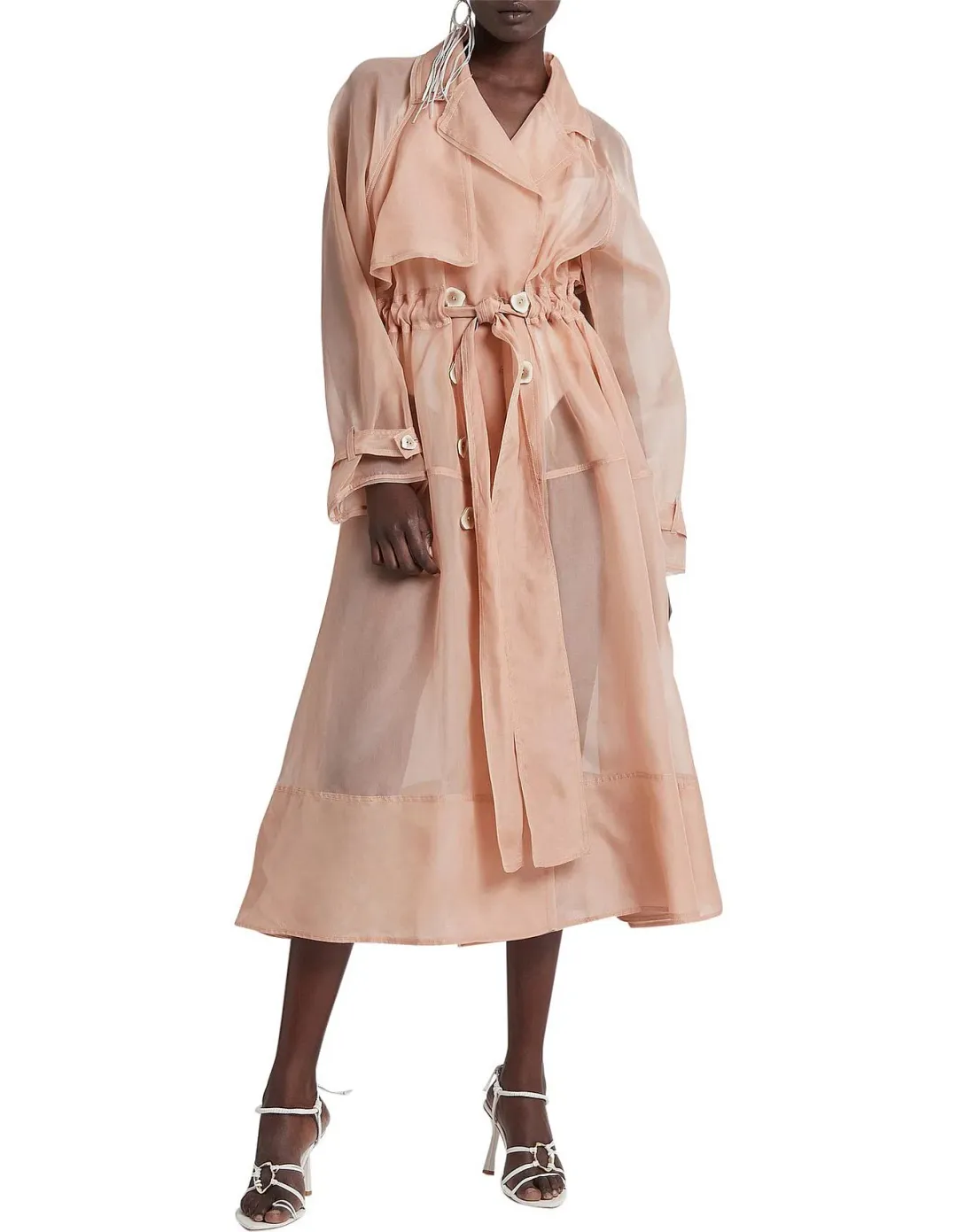 Aje Riviera Trench Coat in light Beige in Size AU 8 for rent on The Volte - main image
