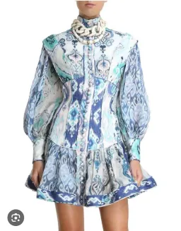 Zimmermann Glassy Long Sleeve Mini Dress Black Size 0 / AU 8 for rent on The Volte - image 3