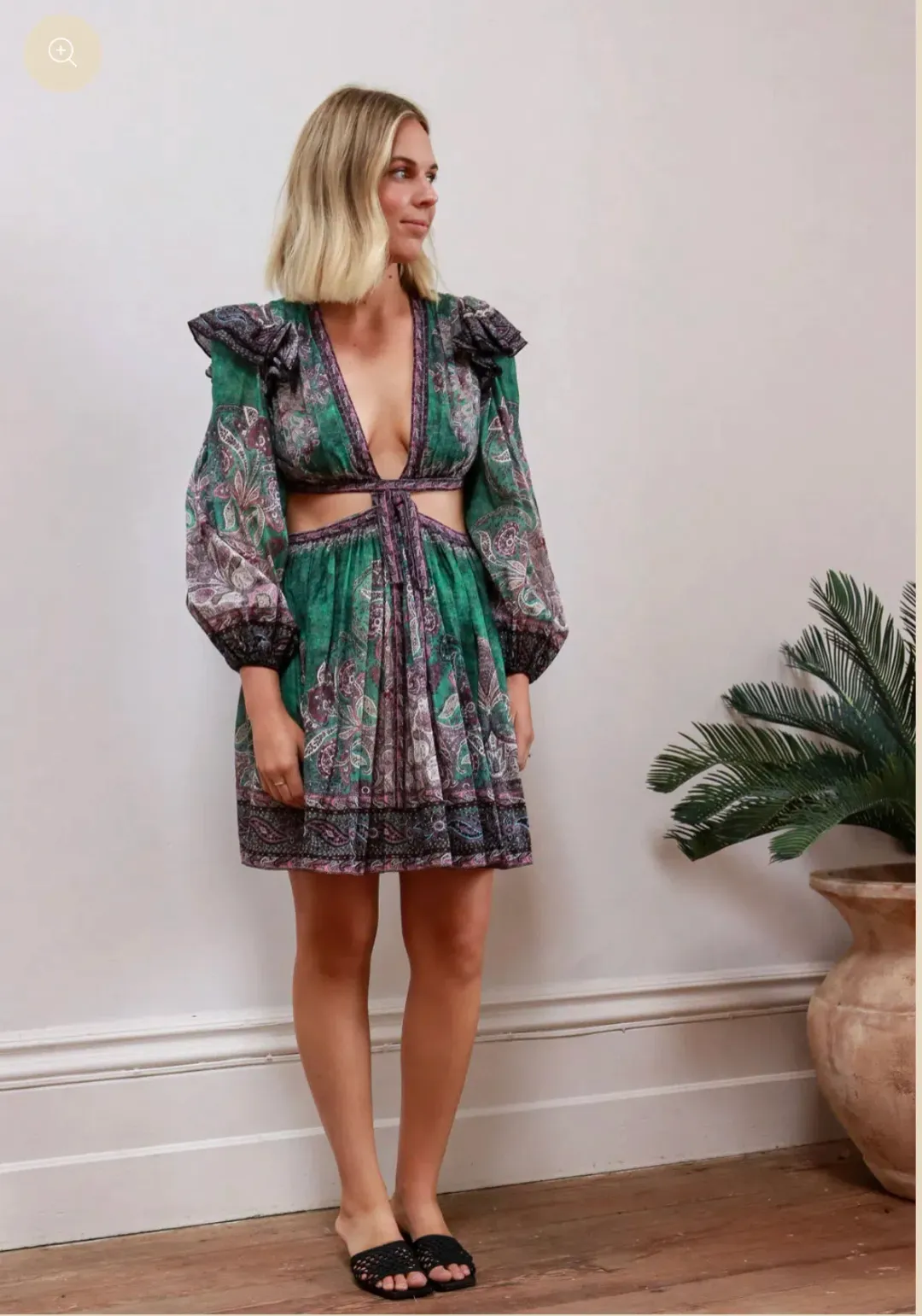 Zimmermann Anneke Ruffle Mini Dress Paisley Print Size 2 / AU 12 for rent on The Volte - main image