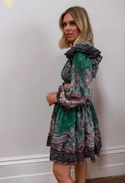 Zimmermann Anneke Ruffle Mini Dress Paisley Print Size 2 / AU 12 for rent on The Volte - image 4