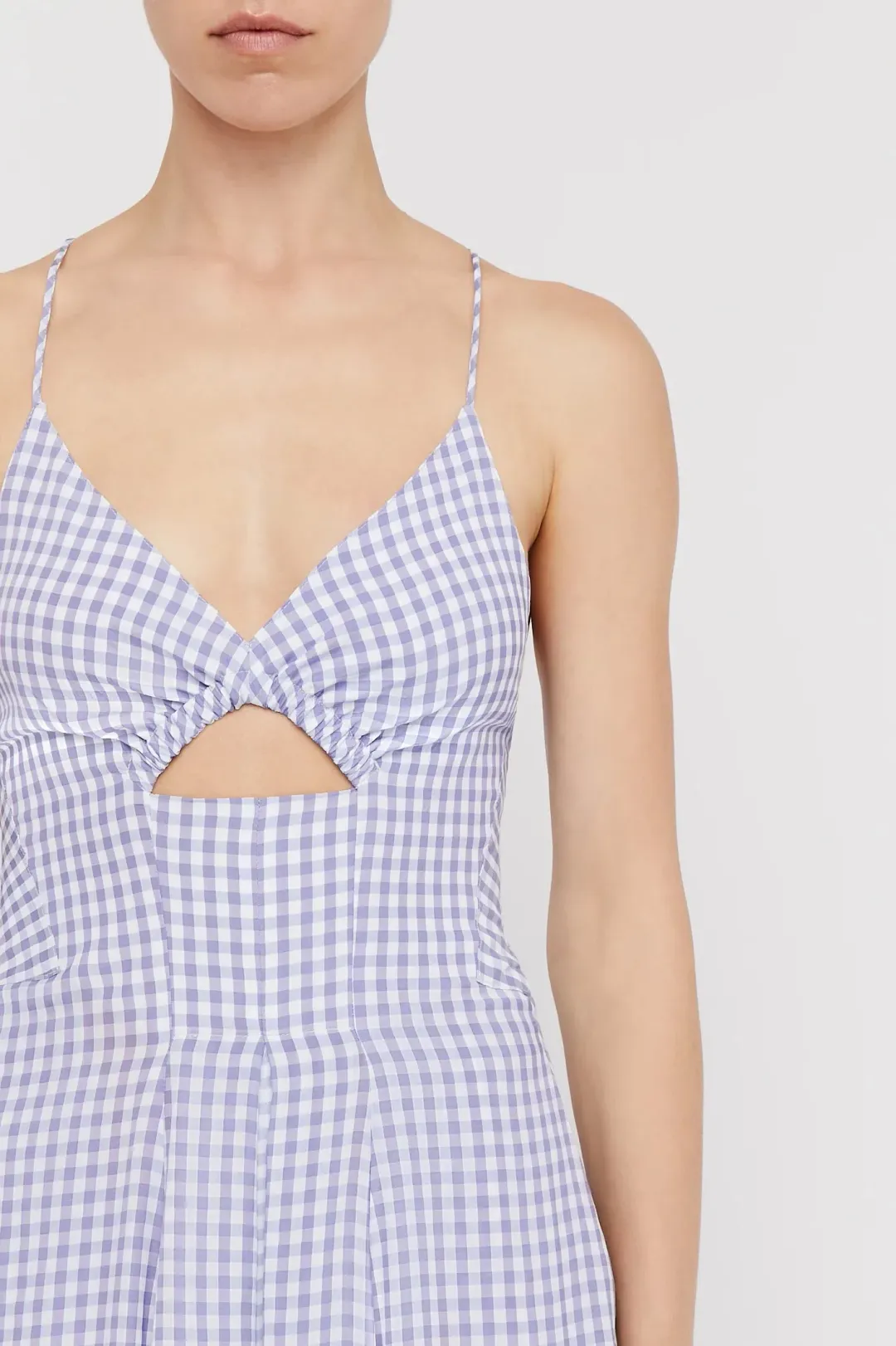 Scanlan Theodore Gingham Strappy Dress Mauve Size 8 for rent on The Volte - main image