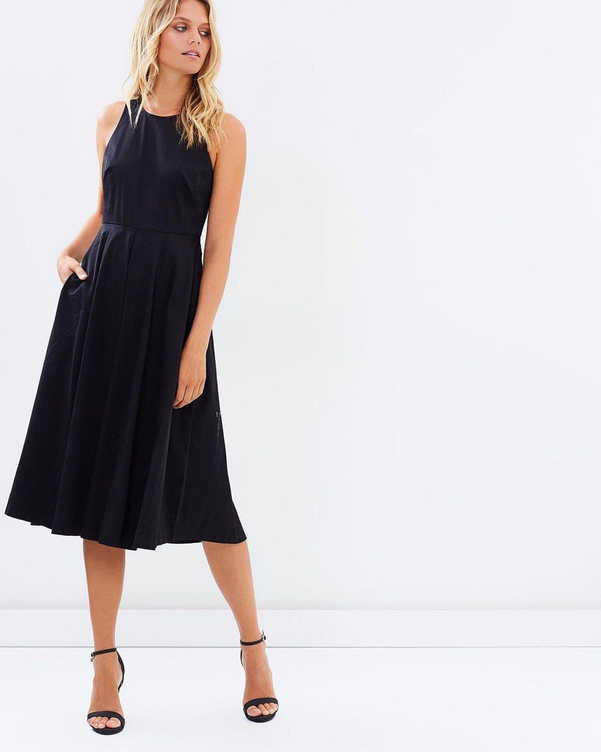 Marcs Numero Uno Cotton Sheen Dress Black Size 8 for rent on The Volte - main image