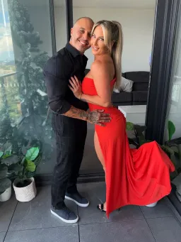 Melani the Label Eve Gown Tangerine Size 8  for rent on The Volte - image 4