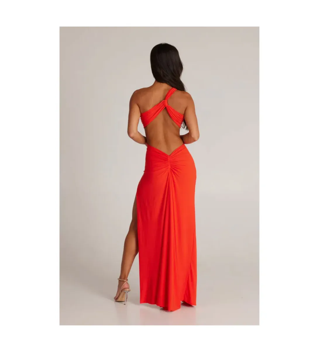 Melani the Label Eve Gown Tangerine Size 8  for rent on The Volte - main image