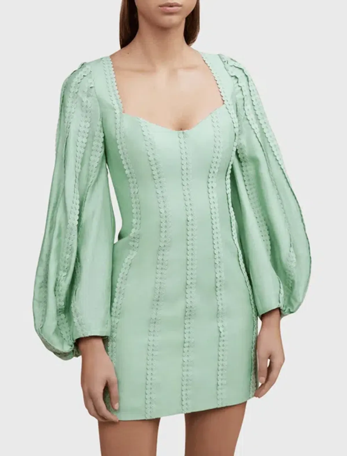 Acler Duxbury Dress Green Foam Size 10  for rent on The Volte - main image