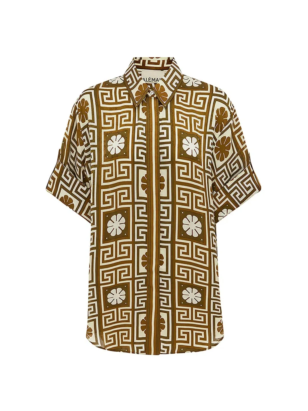 Alemais Dimi Jacquard Shirt and Pants Set Chocolate/Creme Size 10  for rent on The Volte - main image