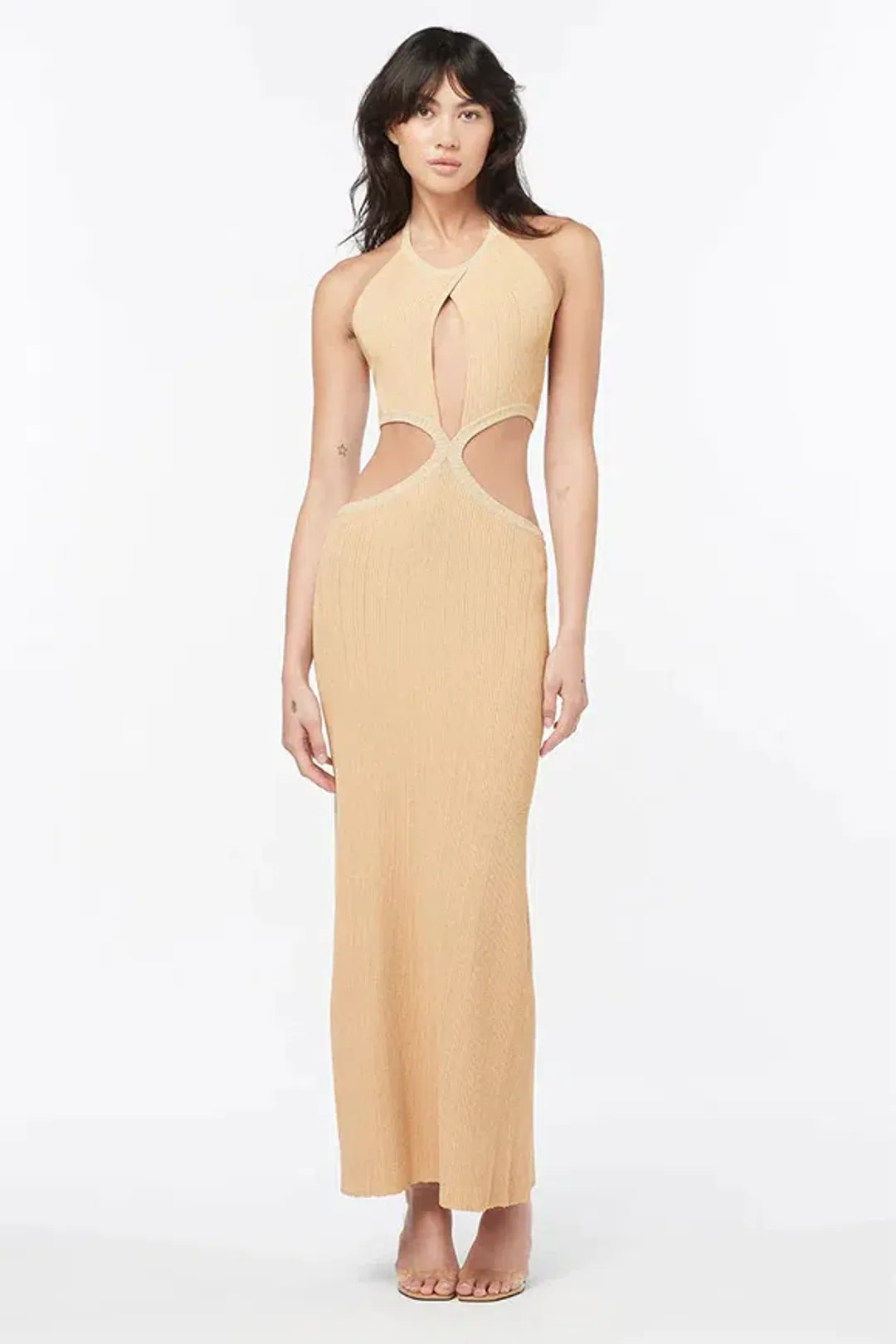 Manning Cartell Beyond Limits Knit Dress in Taupe Size AU 8 for rent on The Volte - main image