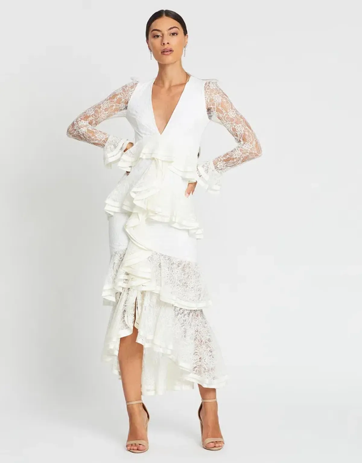 Nicola Finetti Maia Dress White Size 6 for rent on The Volte - main image