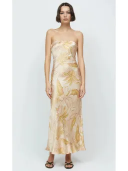 Bec & Bridge Dusty Palms Strapless Maxi Dress Print Size AU 6 for rent on The Volte - image 1