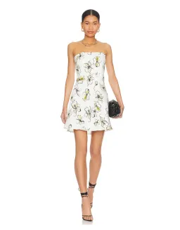 Bec & Bridge Giselle Strapless Mini Dress Ivory Floral Size AU 6 for rent on The Volte - image 1