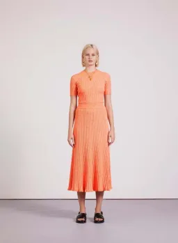 Anna Quan Bebe Top and Felicia Skirt Ribbed Knit Set Orange Zest Size AU 6 for rent on The Volte - image 1