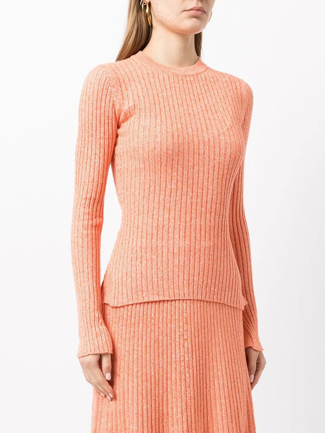 Anna Quan Elesha Top and Felicia Skirt Ribbed Knit Set Orange Zest Size AU 6 for rent on The Volte - main image