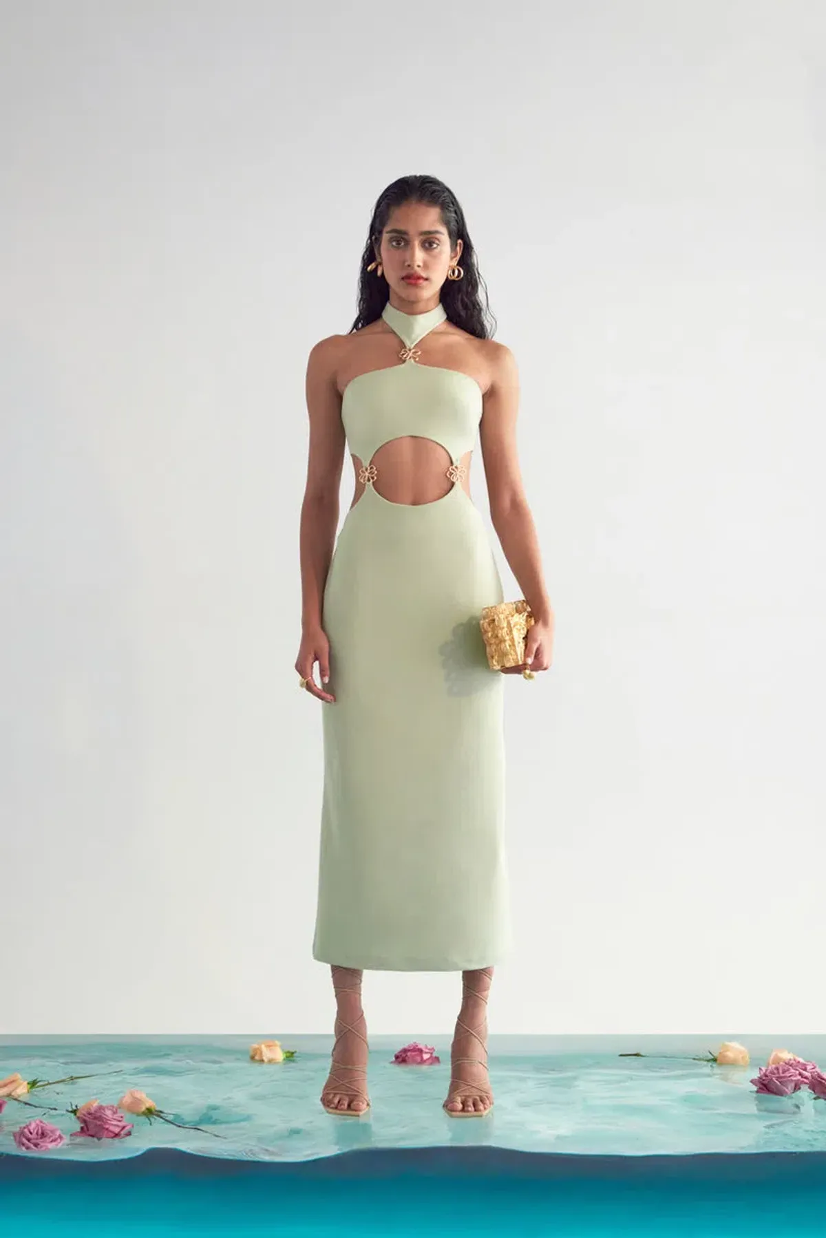 Cult Gaia Olivia Dress Green Size S/AU 8 for rent on The Volte - main image