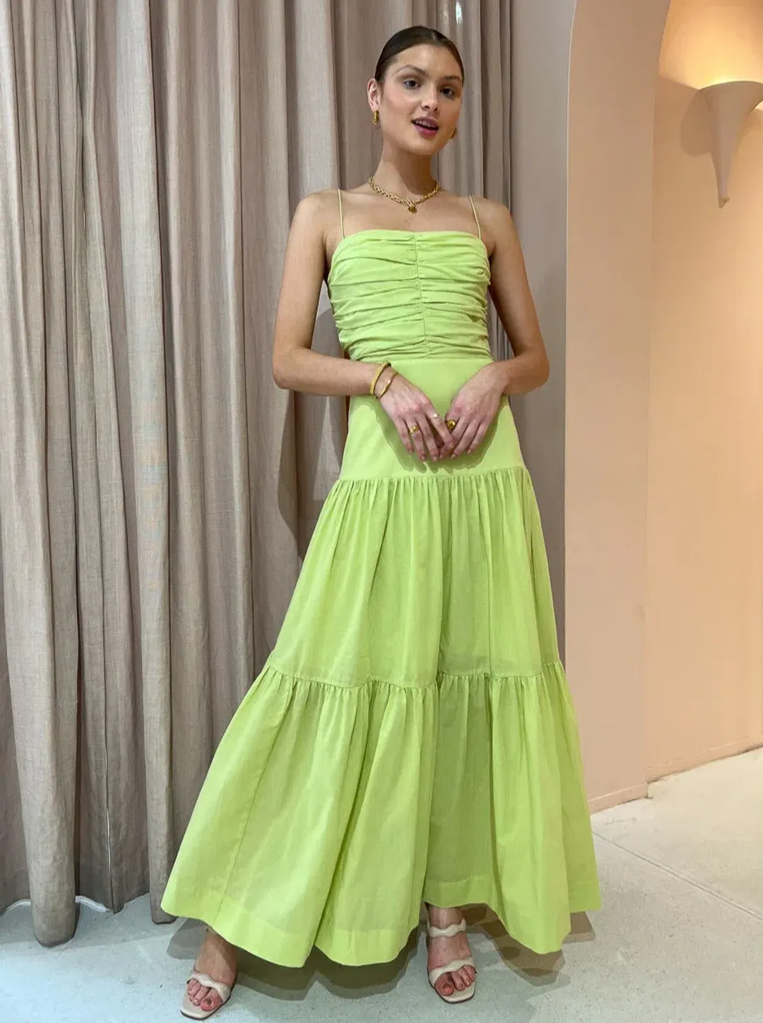 Bec & Bridge Solstice Drop Maxi Dress Green Size 6 for rent on The Volte - main image