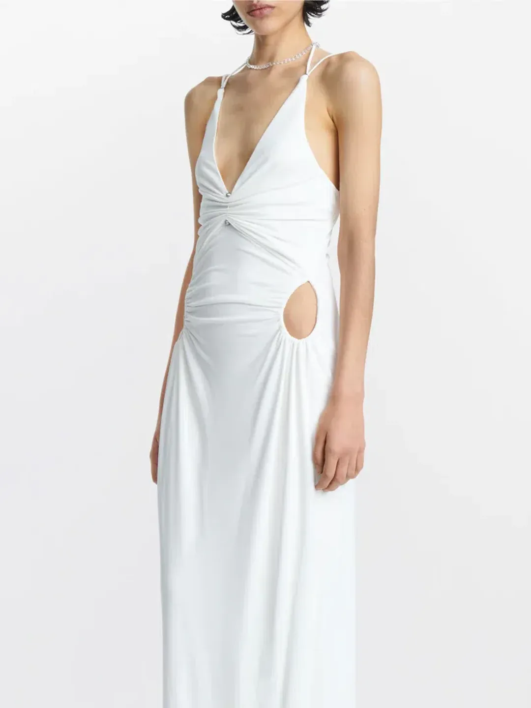Dion Lee Rivet Pierced Dress White Size 6 for rent on The Volte - main image