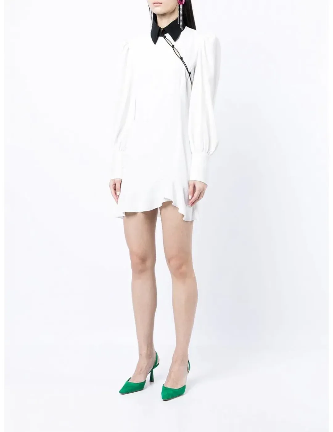 De La Vali Martini Long Sleeve Mini Dress White Size 10 for rent on The Volte - main image