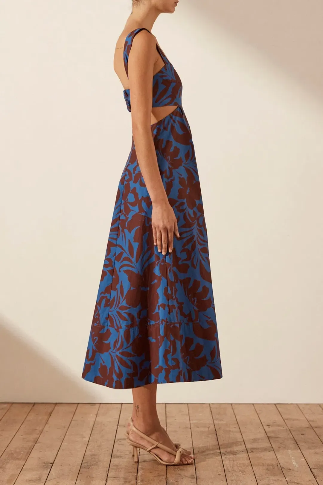 Shona Joy Catia Cut Out Midi Dress Catia Print  Size 12 for rent on The Volte - main image