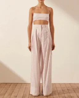 Shona Joy Tie Back Bralette & High Waist Pants Set Ribiero Size 6 for rent on The Volte - image 3