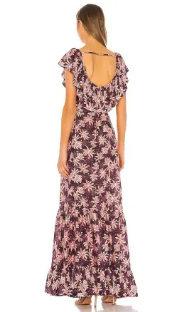Sabina Musayev Long Dress Purple & Pink Floral Print Size Small / AU 8 for rent on The Volte - image 2