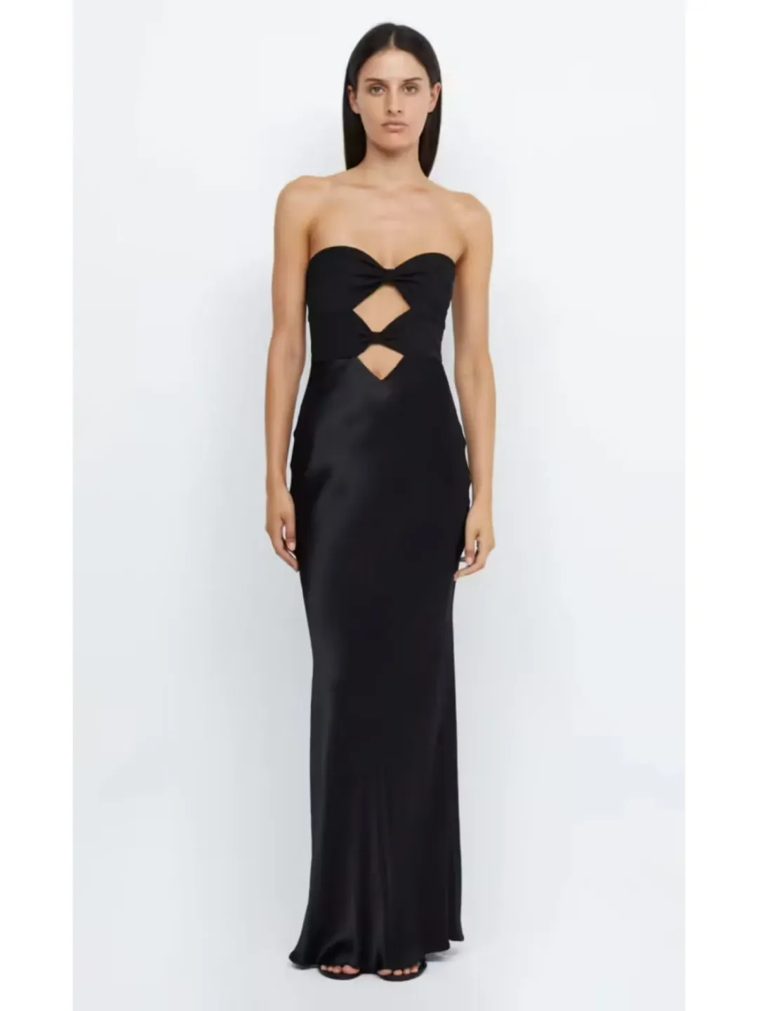 Bec & Bridge Halle Strapless Dress Black Size AU 6  for rent on The Volte - main image