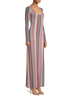 Missoni Zig Zag Long Sleeve Maxi Dress Multi Size M / Au 10 for rent on The Volte - image 2