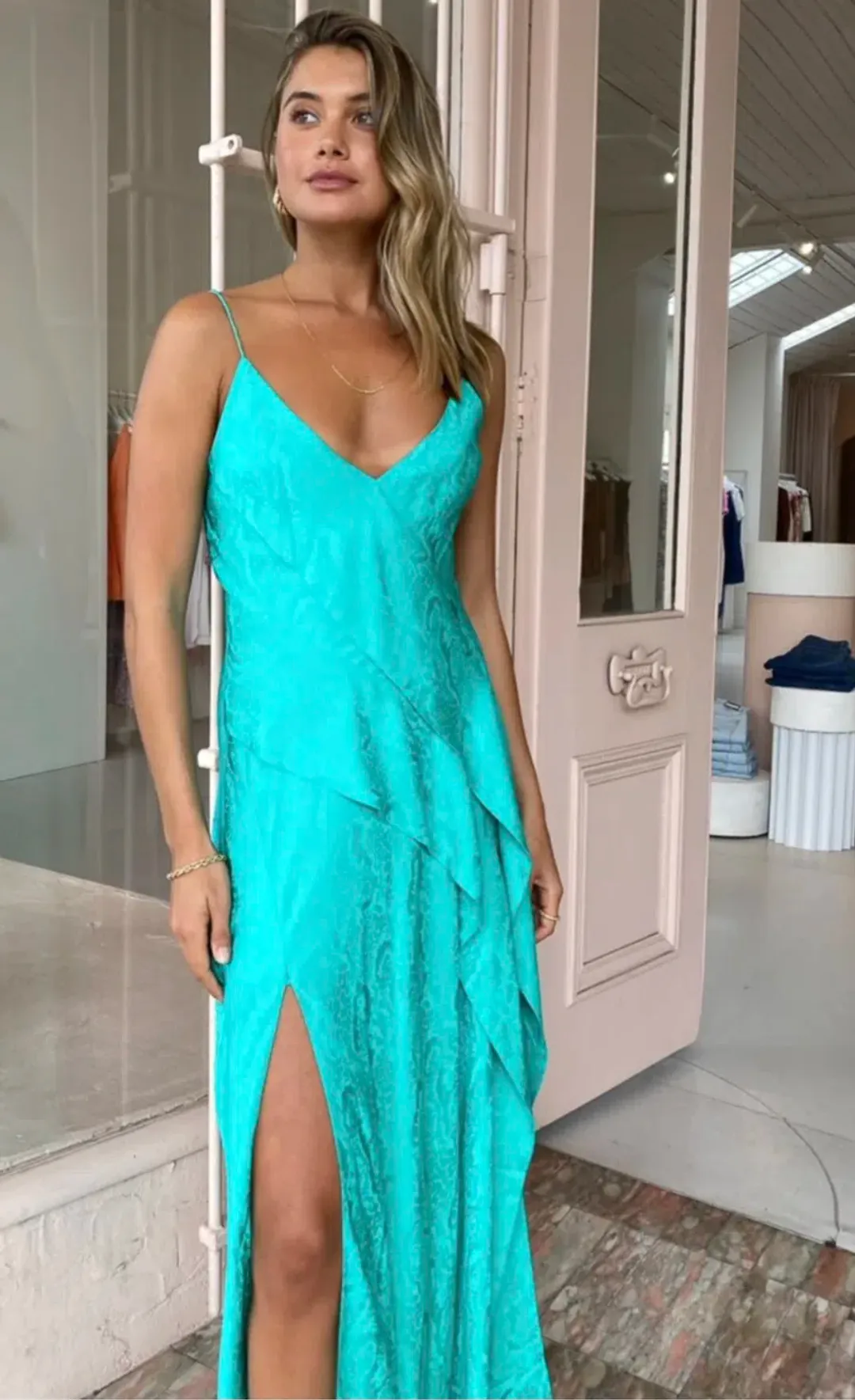 Acler Godwick Dress in Electric Green Size 12 for rent on The Volte - main image