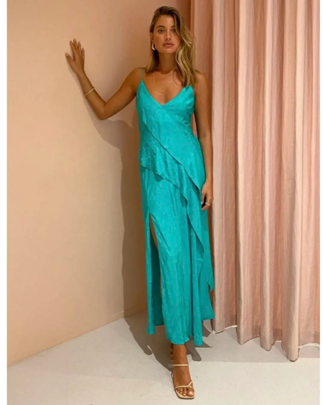 Acler Godwick Dress in Electric Green Size 12 for rent on The Volte - main image