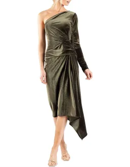 One Fell Swoop Leticia One Shoulder Midi Dress Green Size 10 for rent on The Volte - image 1