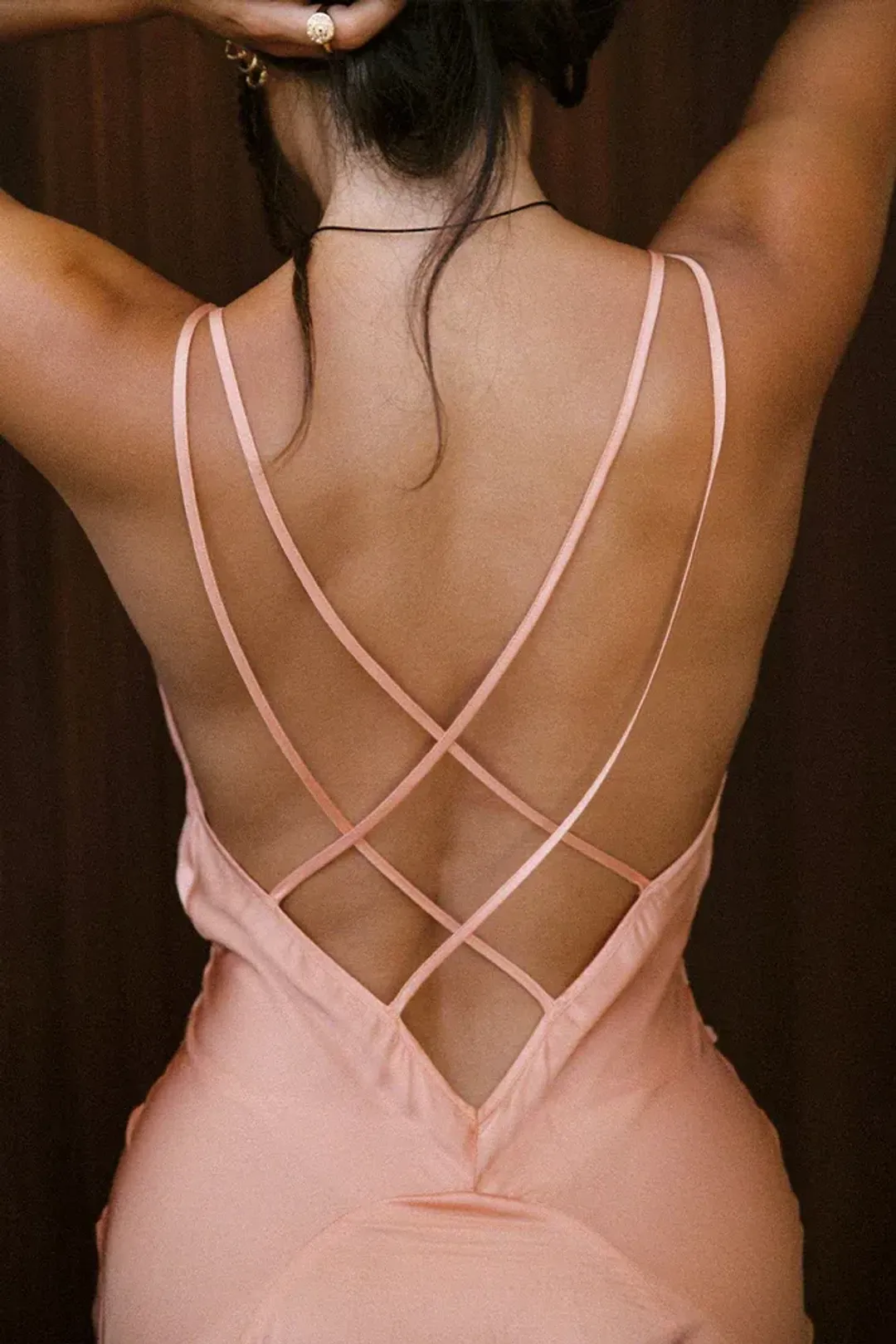 Spell Boudoir Slip Dress Peach Size 8 for rent on The Volte - main image